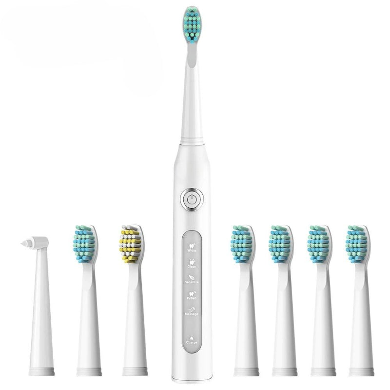 Electric Rechargeable Replacement Heads Sonic Toothbrush