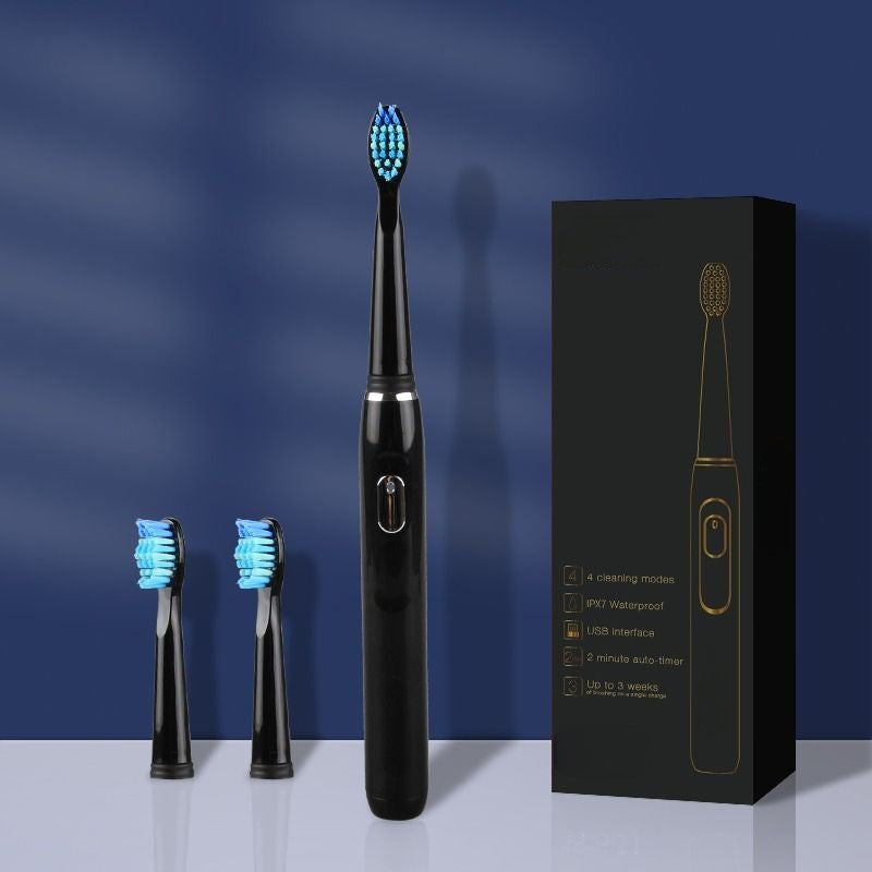 Rechargeable Electric Sonic Toothbrush With 3 Brush Head