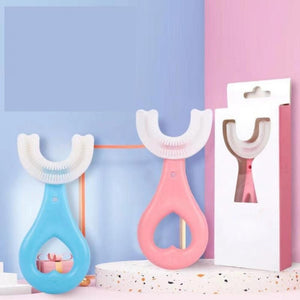 Children's U-Shaped Blue & Pink Silicone Toothbrush