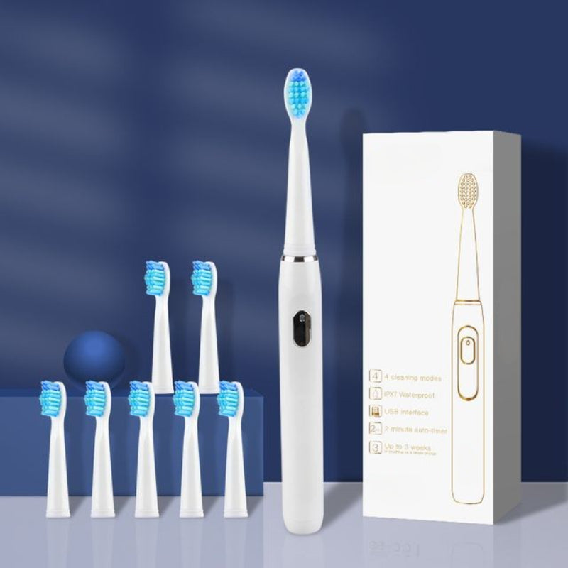 Rechargeable Electric Sonic Toothbrush With 3 Brush Head