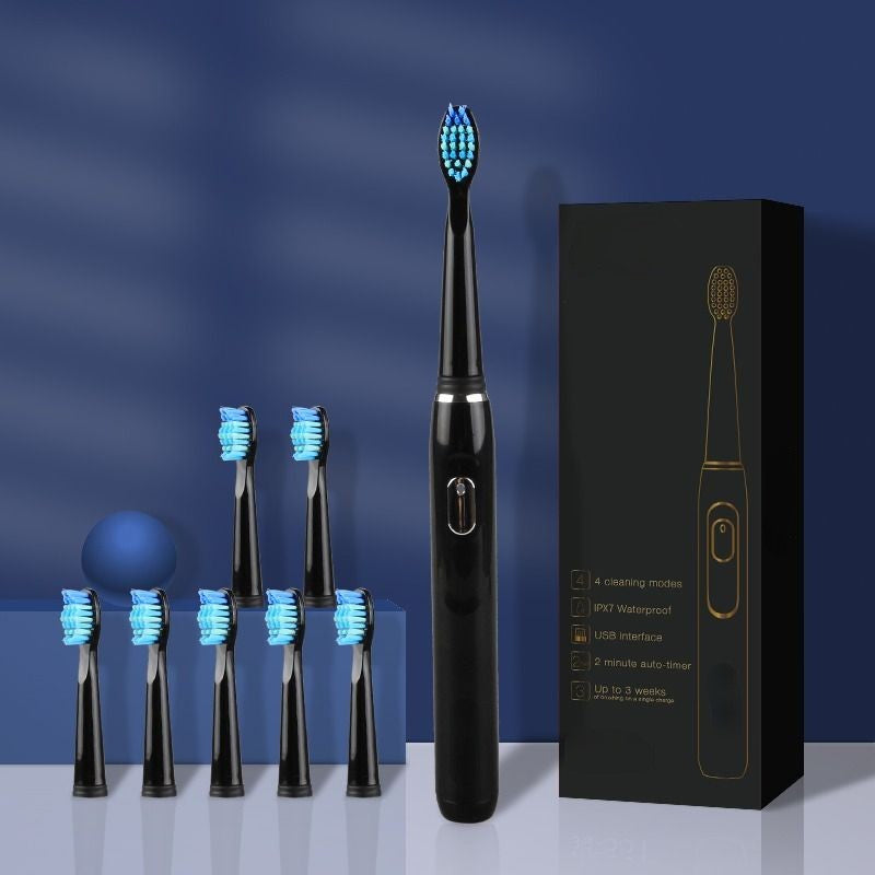 Rechargeable Electric Sonic Toothbrush With 3 Brush Head