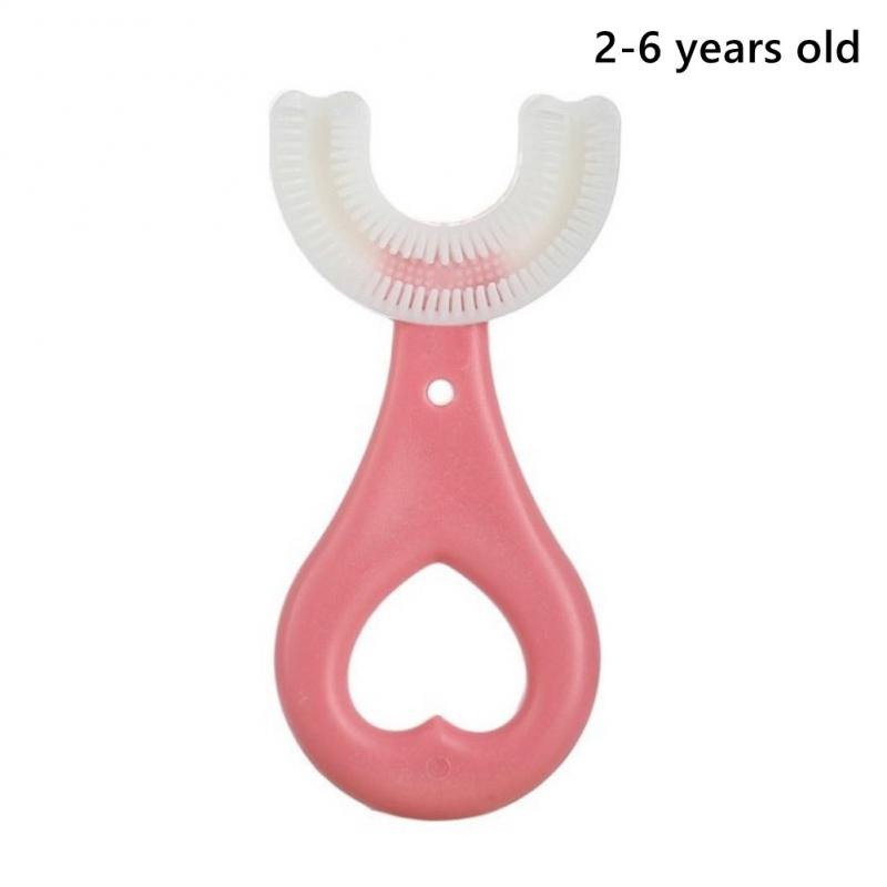 Children's U-Shaped Blue & Pink Silicone Toothbrush