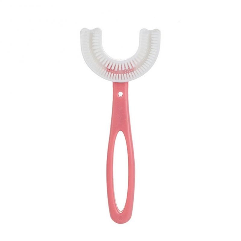 Children's U-Shaped Blue & Pink Silicone Toothbrush