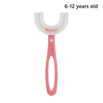 Load image into Gallery viewer, Children&#39;s U-Shaped Blue &amp; Pink Silicone Toothbrush
