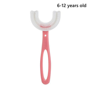 Children's U-Shaped Blue & Pink Silicone Toothbrush