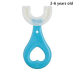 Load image into Gallery viewer, Children&#39;s U-Shaped Blue &amp; Pink Silicone Toothbrush
