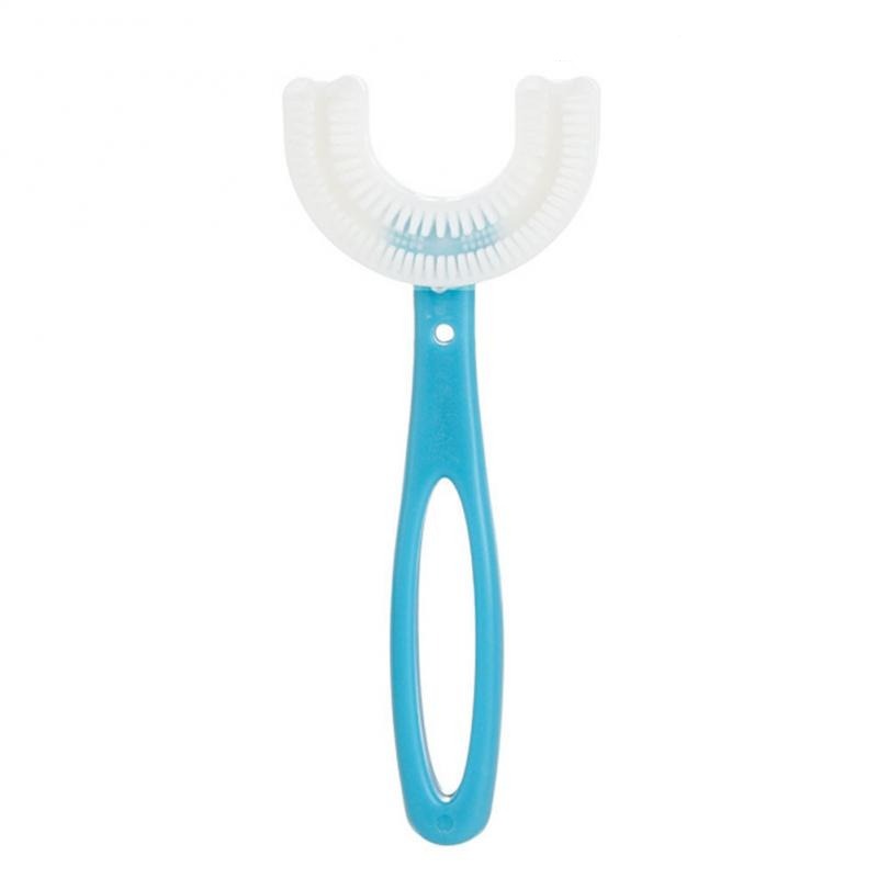 Children's U-Shaped Blue & Pink Silicone Toothbrush