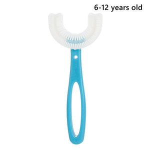 Children's U-Shaped Blue & Pink Silicone Toothbrush