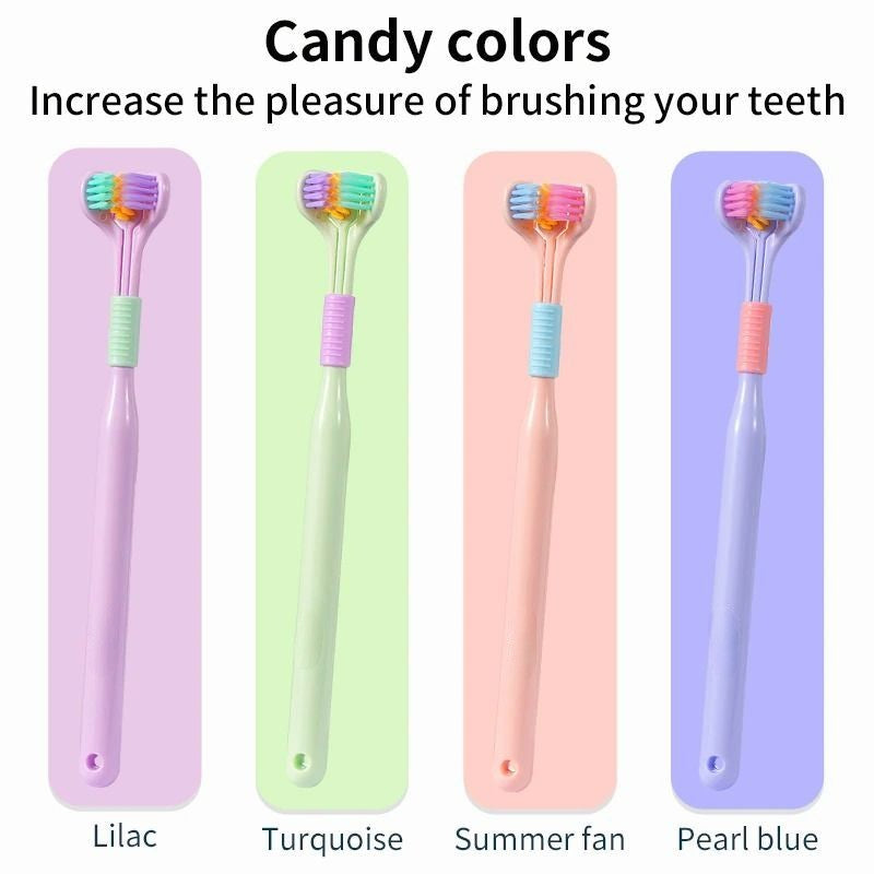 Three-Sided Soft Bristle Oral Care Toothbrush