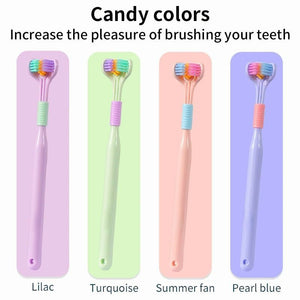 Three-Sided Soft Bristle Oral Care Toothbrush