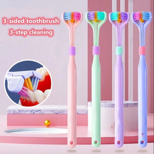 Three-Sided Soft Bristle Oral Care Toothbrush