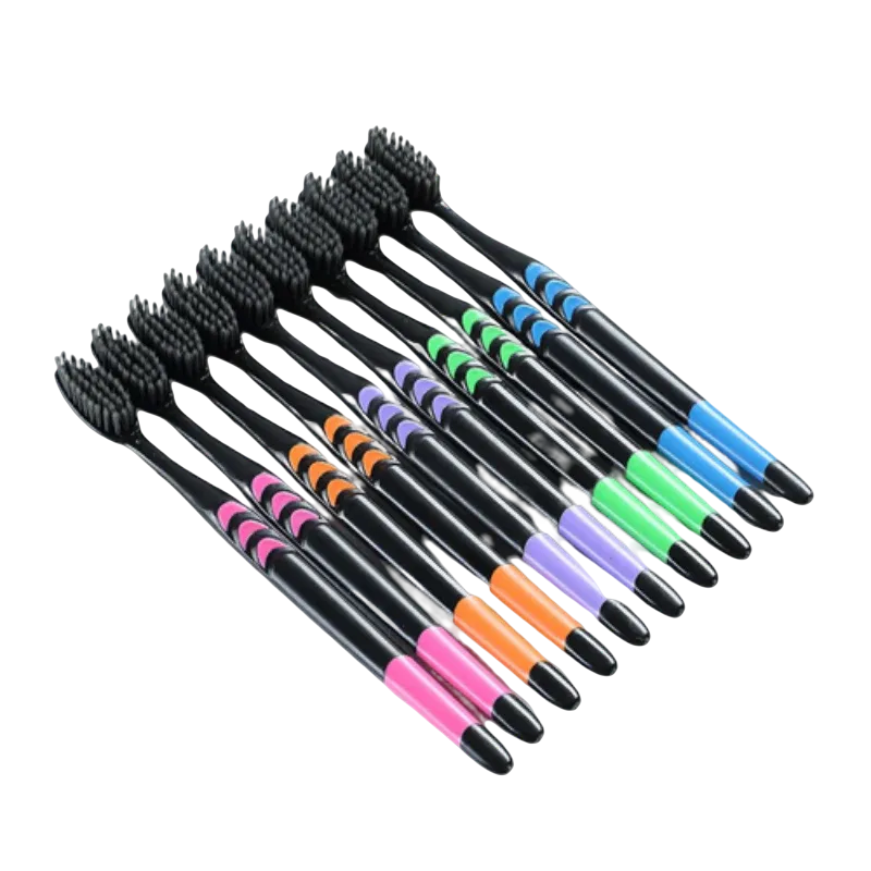 10 Pieces Bamboo Charcoal Toothbrush Set